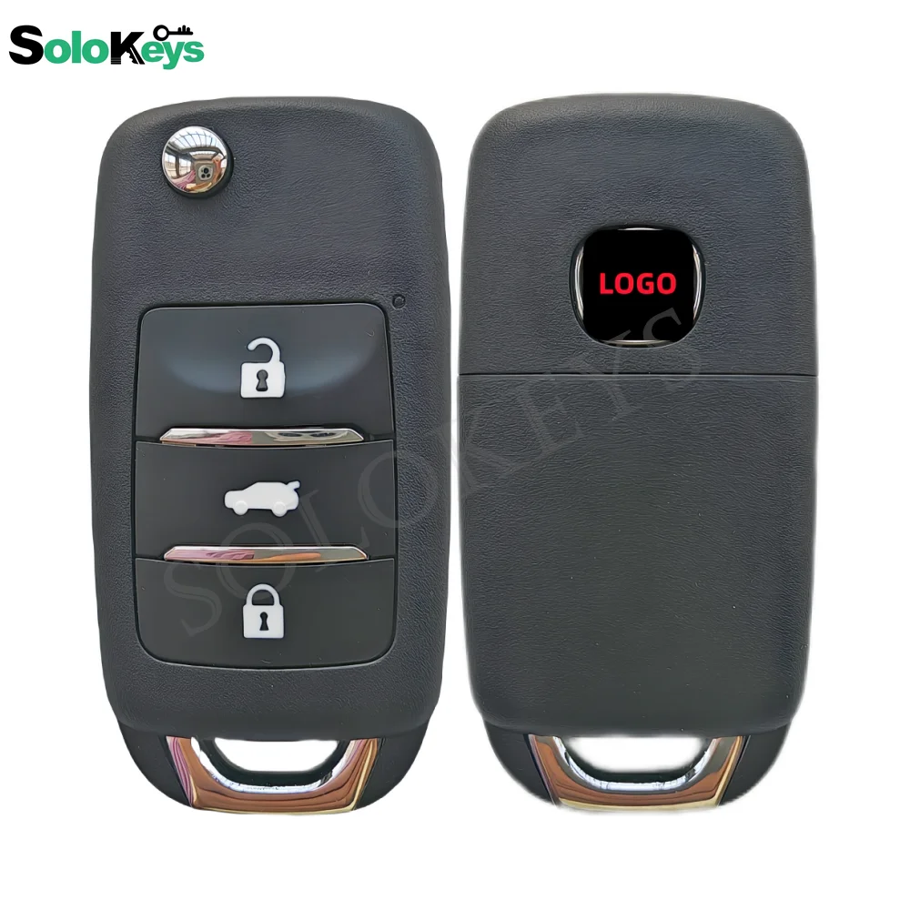 SOLOKEYS Origin Flip Folding Remote Key For Chana CS15 Yellow Board For Changan CS15 Dedicated 433Mhz FSK 3 Buttons With LOGO