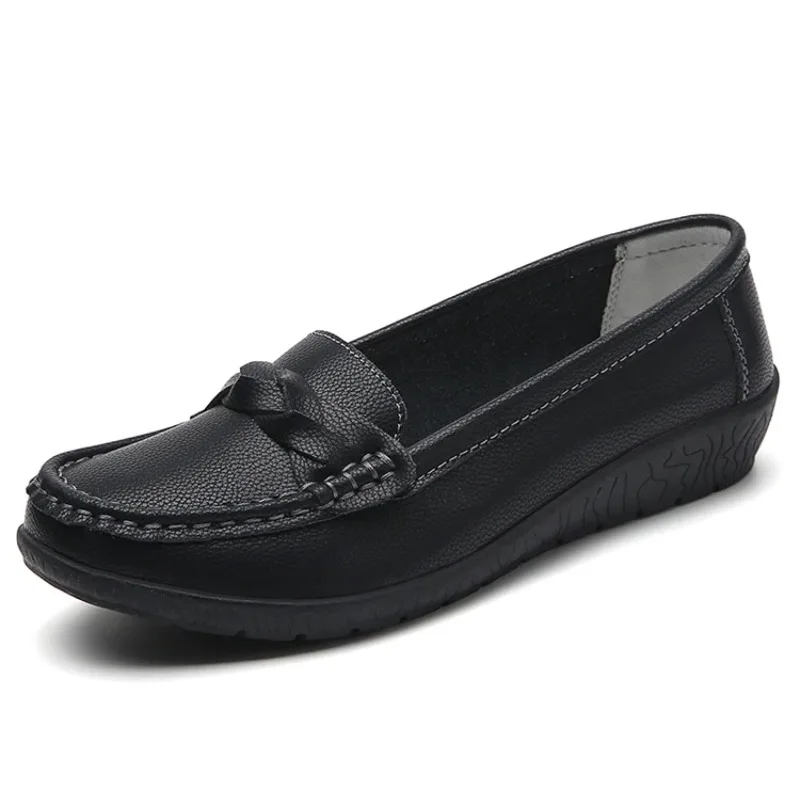 

2026 New Flats Slip On Casual Flat Shoes Women White Footwear Zapatos De Mujer Soft Leather Women's Loafer