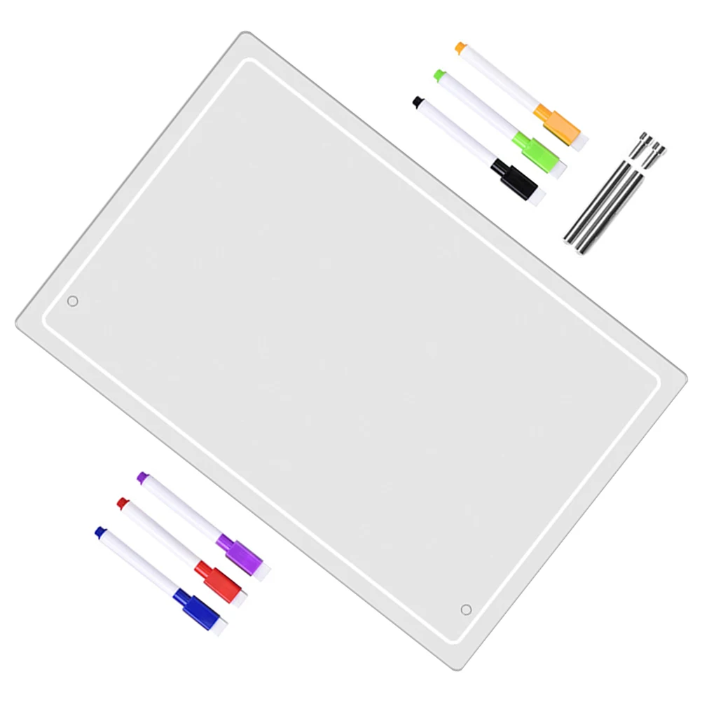 

1 Set Transparent Acrylic Memo Writing Board With Pen Erasable Message Recording Board For Students School Office Home