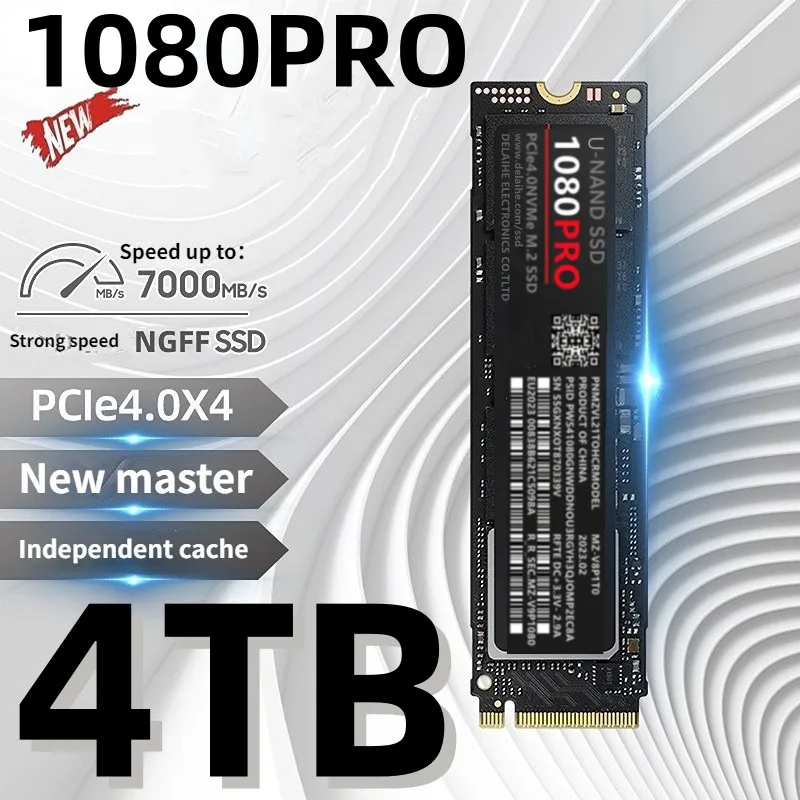 

Новинка 1080 PRO Φ PCIe 5,0 NVMe 4,0 M.2 2280 990 1TB V-NADA 4TB SSD Внутренний твердотельный жесткий диск MLC PC PS5 для компьютера