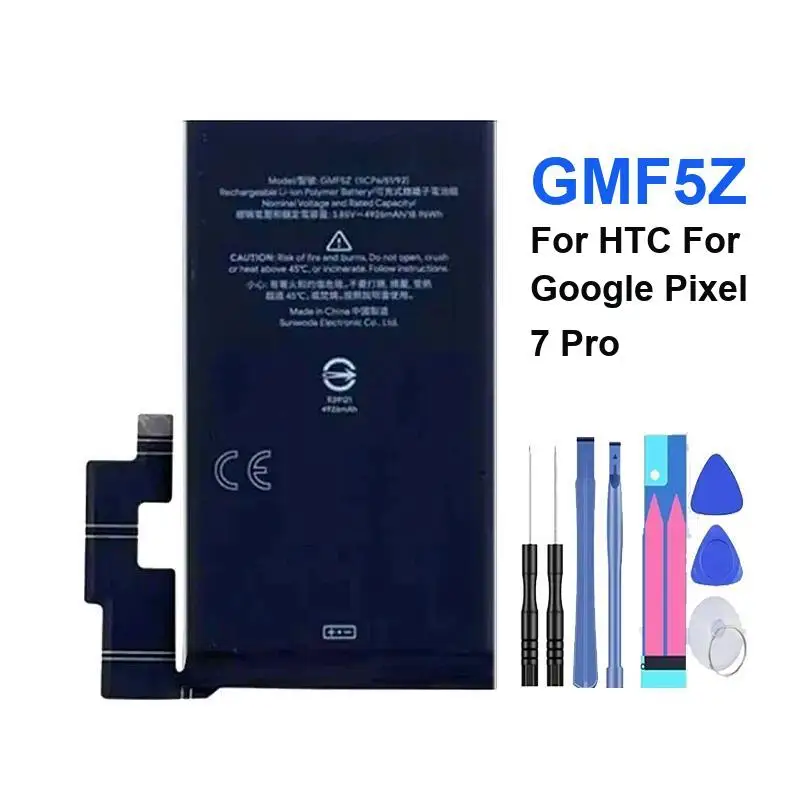 5000mAh Replacement Battery GMF5Z for HTC Google Pixel 7 Pro 7pro Portable Mobile Phone Batteries Warranty + Track Code