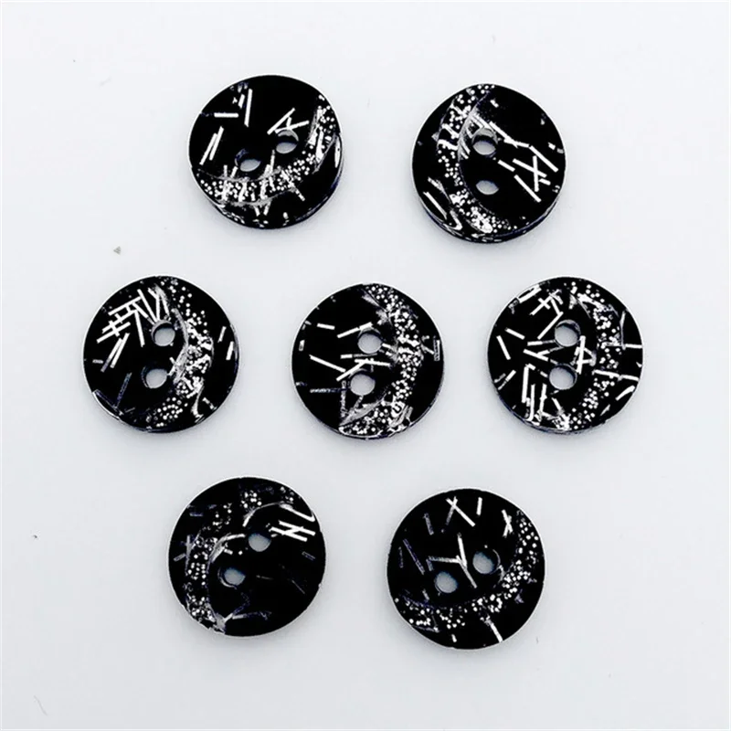 50pcs Resin Shirt Button Scrapbooking Round Gold Edge 4 Holes 11.5mm Costura Botones Bottoni DIY Crafts Clothing Garment Sewing