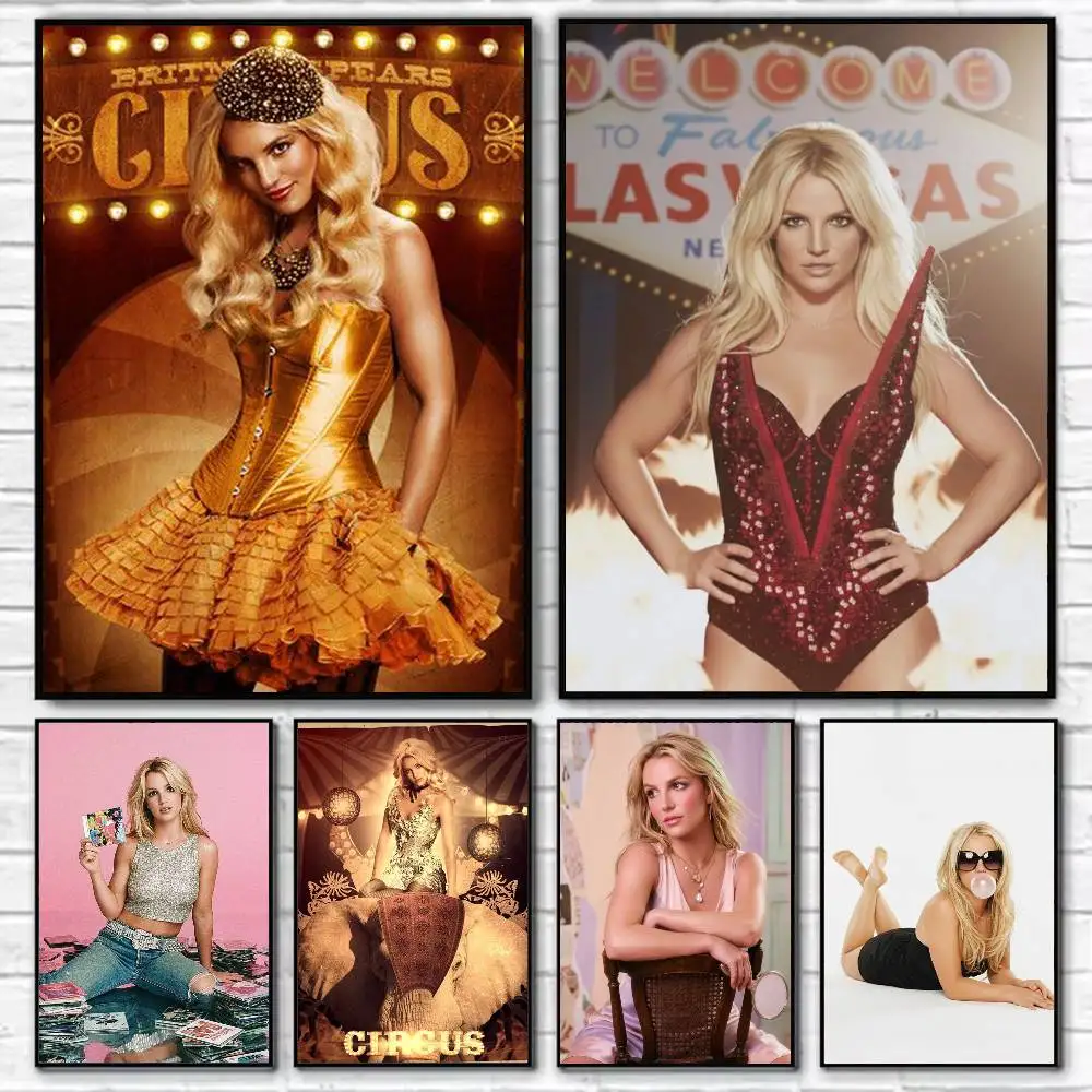 

B-Britney Spears Circus In The Zone Poster Self-adhesive Art Waterproof Paper Sticker Coffee House Bar Room Wall Decor