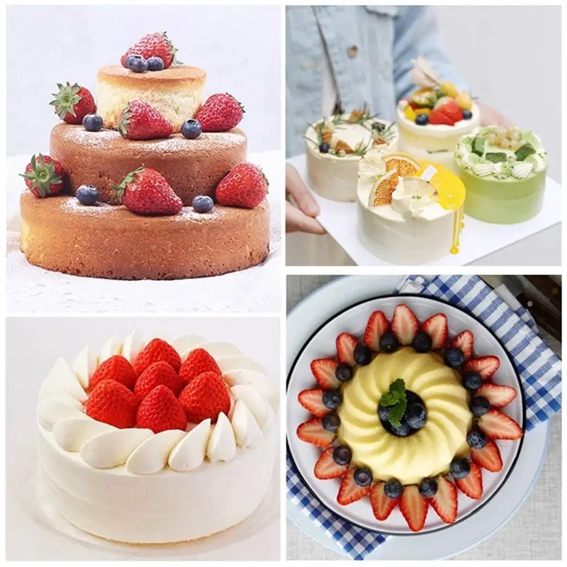 FYBL-4-Piece Cake Pan Set - Non-Stick Round Silicone Molds For Layer Cakes - Sizes: 4