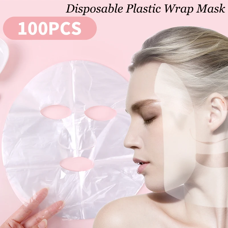 Ultra Thin Plastic Film Facial Mask Skin Care Uncompressed Beauty Salon DIY Promote Products Absorption Disposable Mask 100pcs