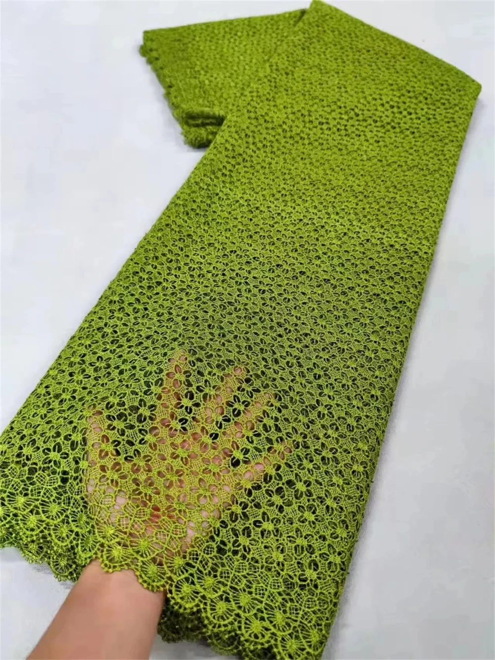 نسيج حرير الحليب الأفريقي مع الدانتيل القابل للذوبان في الماء 2025 جودة عالية الحليب الحرير النيجيري شبكة نسيج الدانتيل لفستان الزفاف #5