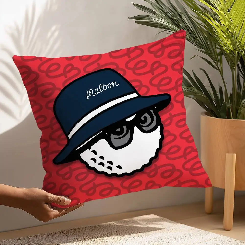 

L-Leisure-M-M-Malbones Golf Pillow Case Square Double‑Sided Print Cushion Case For Sofa Home Bedchamber Decor Gift