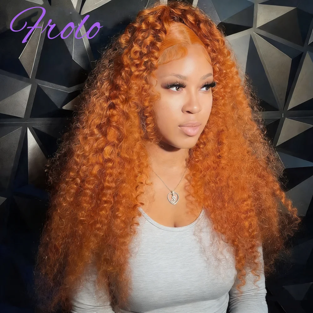 

Orange Ginger Wig Human Hair Curly Lace Frontal 13x6 Hd Lace Front Wig Pre Plucked 350# Colored Wig Deep Wave Human Hair Wigs