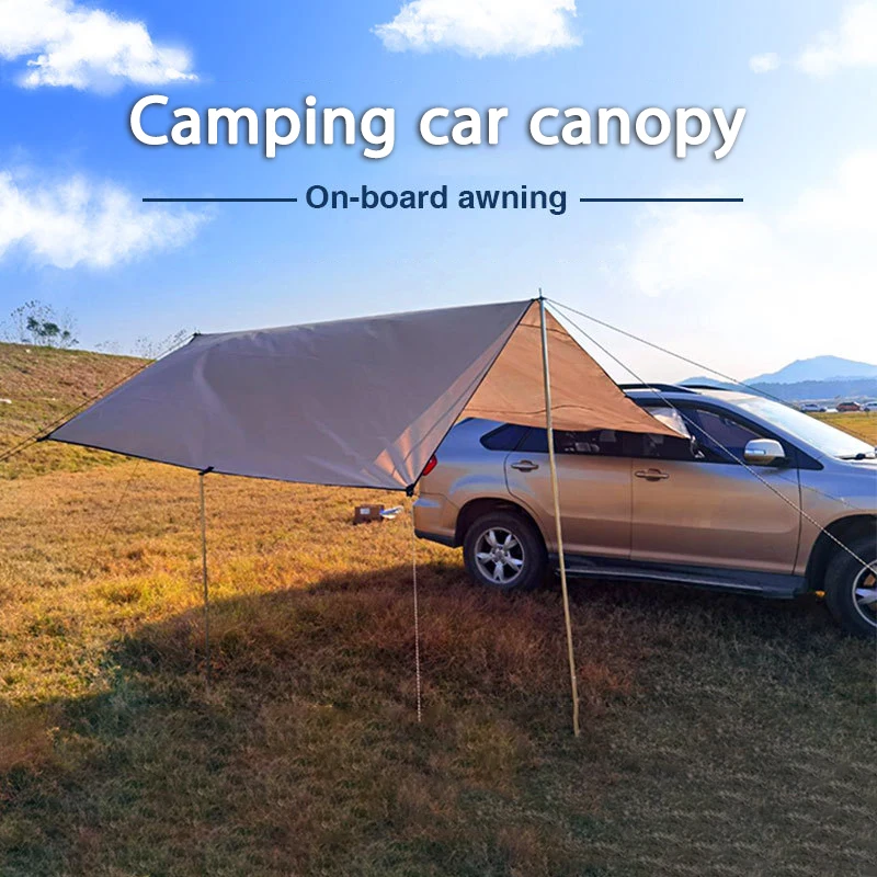 Outdoor Camping Car Silver Coating Canopy Square Tarpaulin 2x3m Sunshade Sunshade Car Rear Side Tent Suitable For SUV Cars