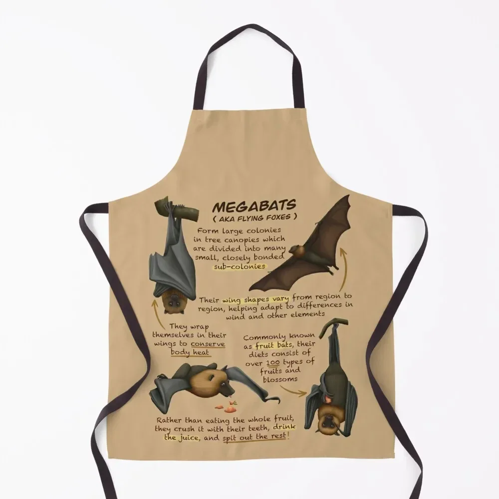 

Megabat Fun Animal Fruit Bat Facts Apron christmas kitchen cloths Funny Manicurists Apron