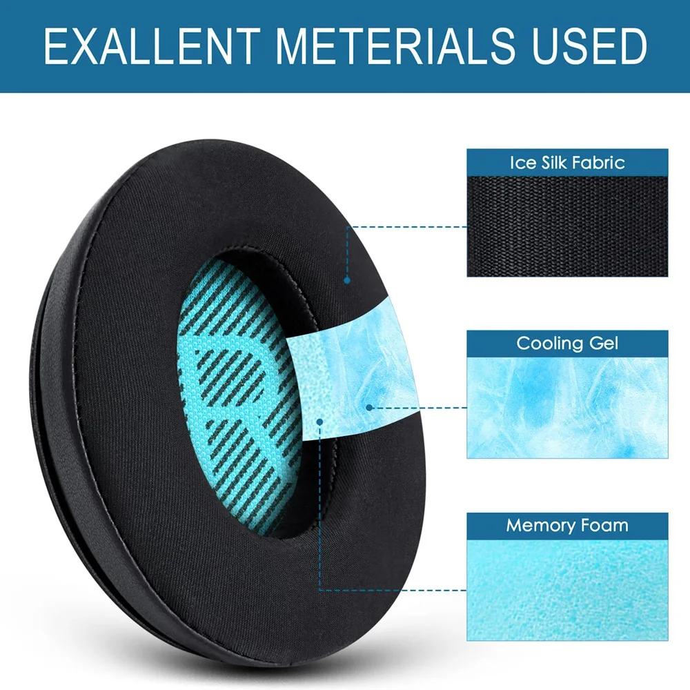 وسادات الأذن مع BOSE QC15.QC35.QC25 البروتين والجلود رغوة الذاكرة بطانة للأذن وسائد بديلة فوق الأذن سماعات لينة برو