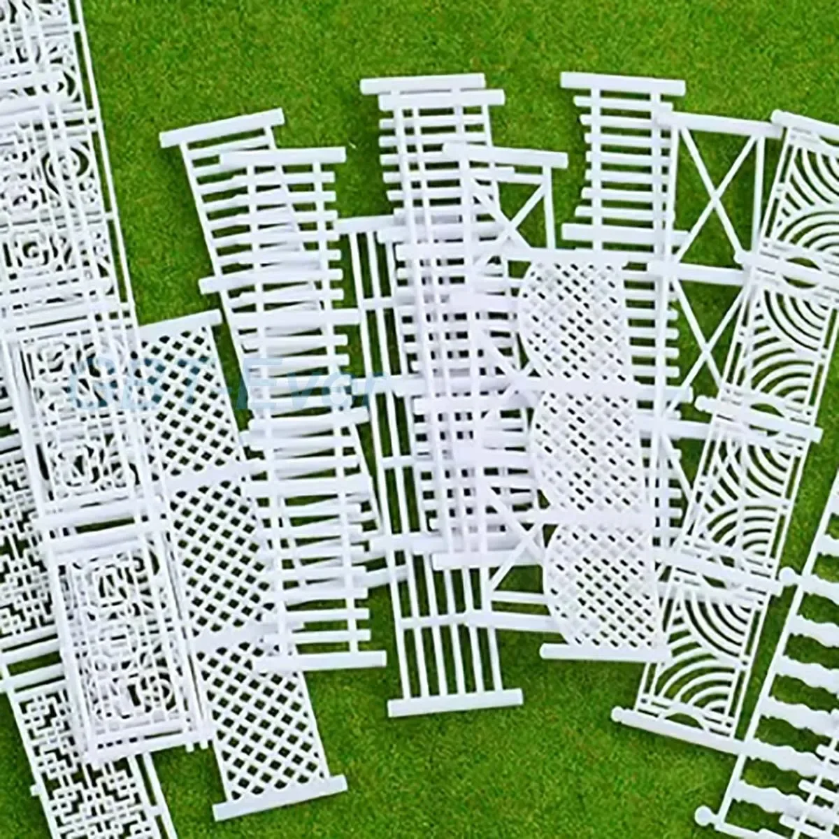 10Pcs Fences Black/White Guardrail Architectural Model Sand Table Landscape Railing Creative Decorative Items Plastic/Wood Fence