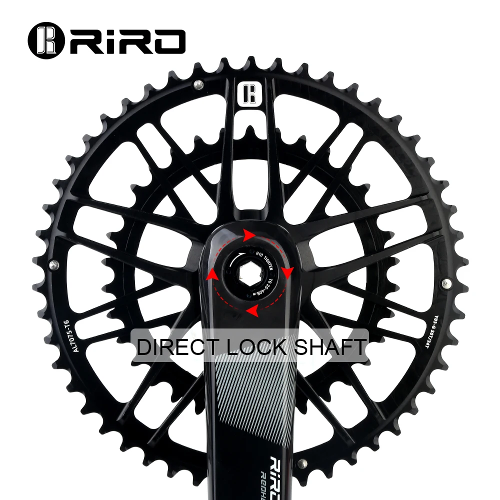 RIRO uhlík vlákno kliková silnice jízdní kolo 11/12 rychlost 50-34/53-39T bezprostřední namontovat bicykl crankset 170mm 46/48/50/52T chainring jízdní kolo součástky