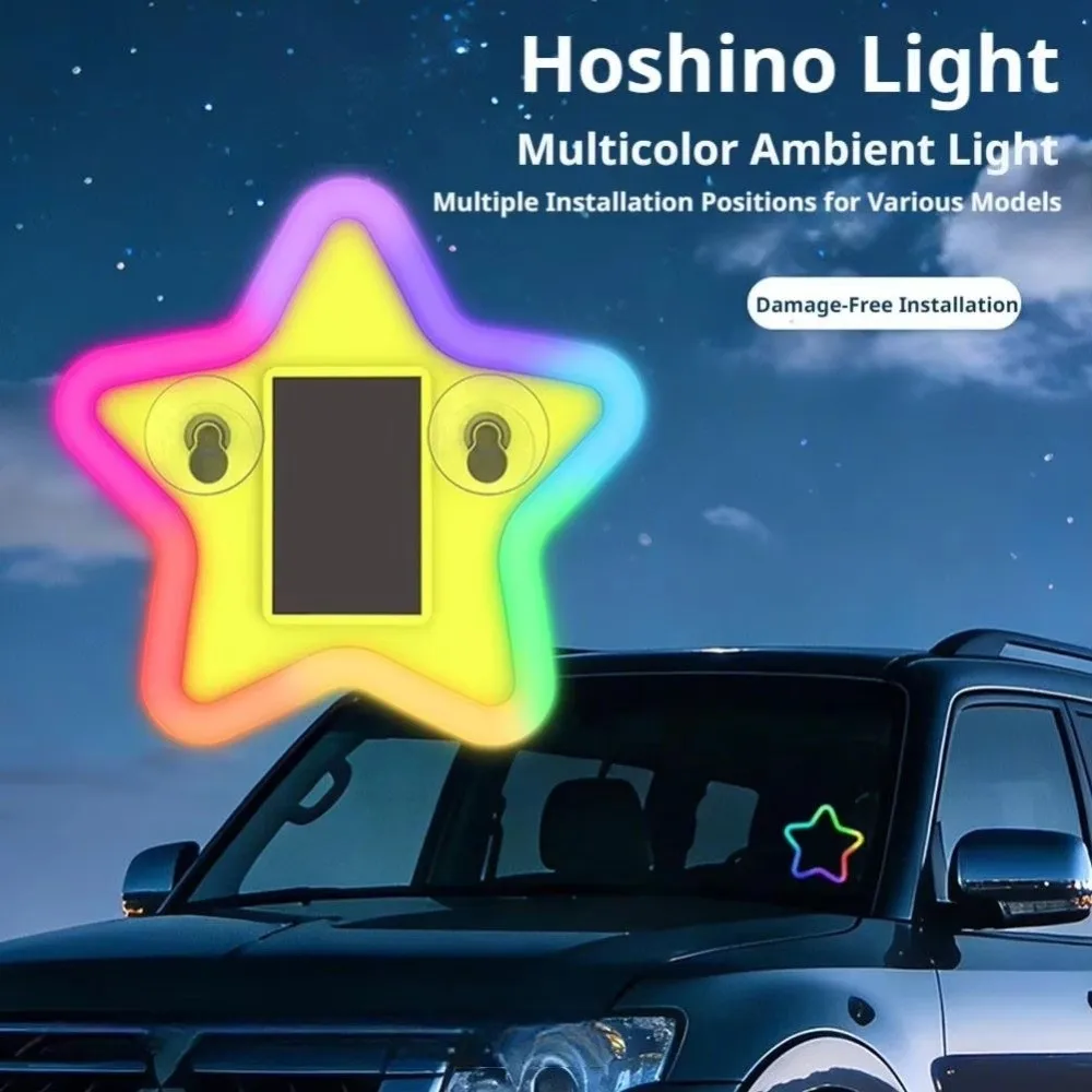 New Plastic Car Atmosphere Light Universal Smart Sensor Auto Interior Light Solar Powered RGB Car Light Night Driving