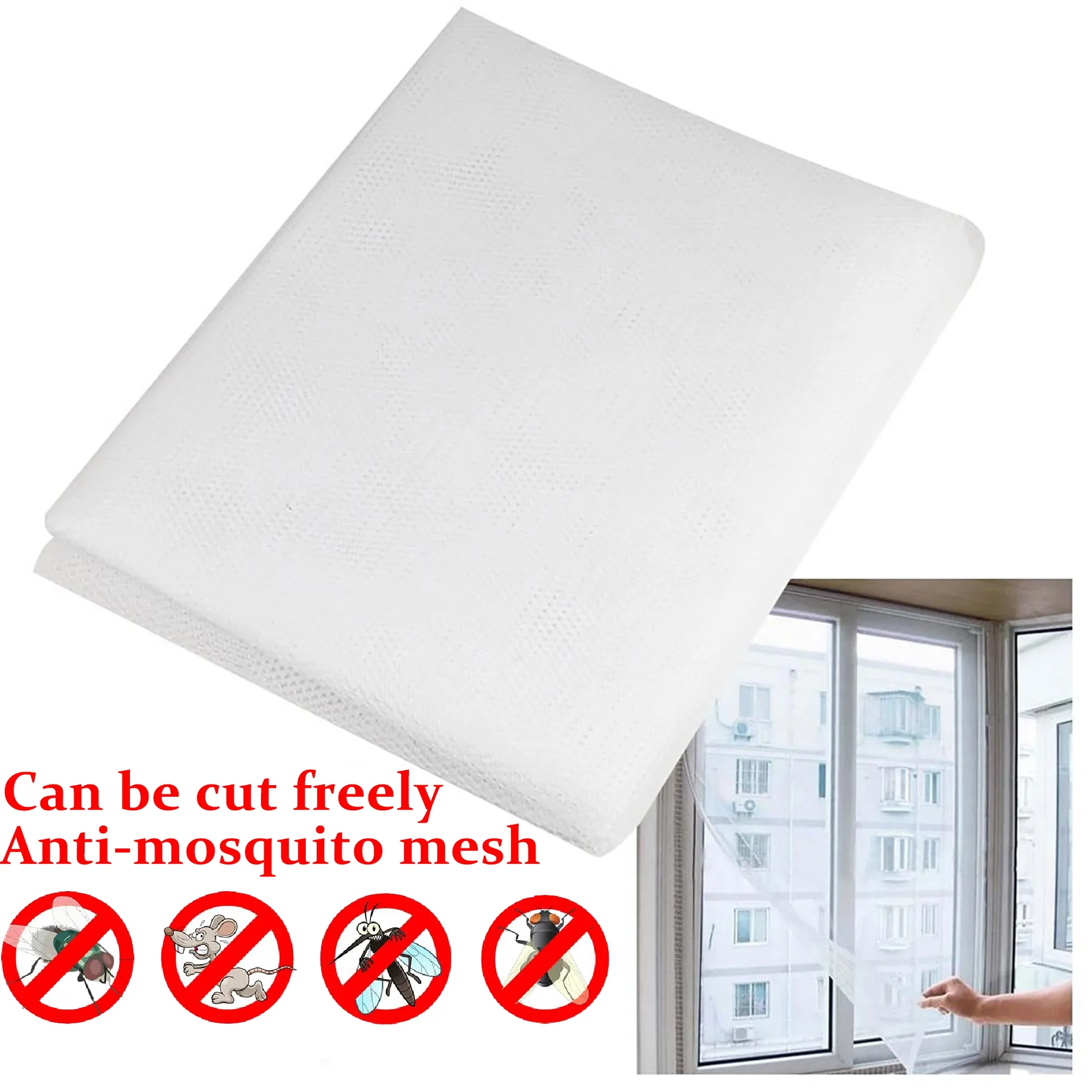 

Trimmable Anti Mosquito Screen No Need to Punch Holes Trimmable Mosquito Window Screen Mesh for Indoor Outdoor Use Anti Mosquito
