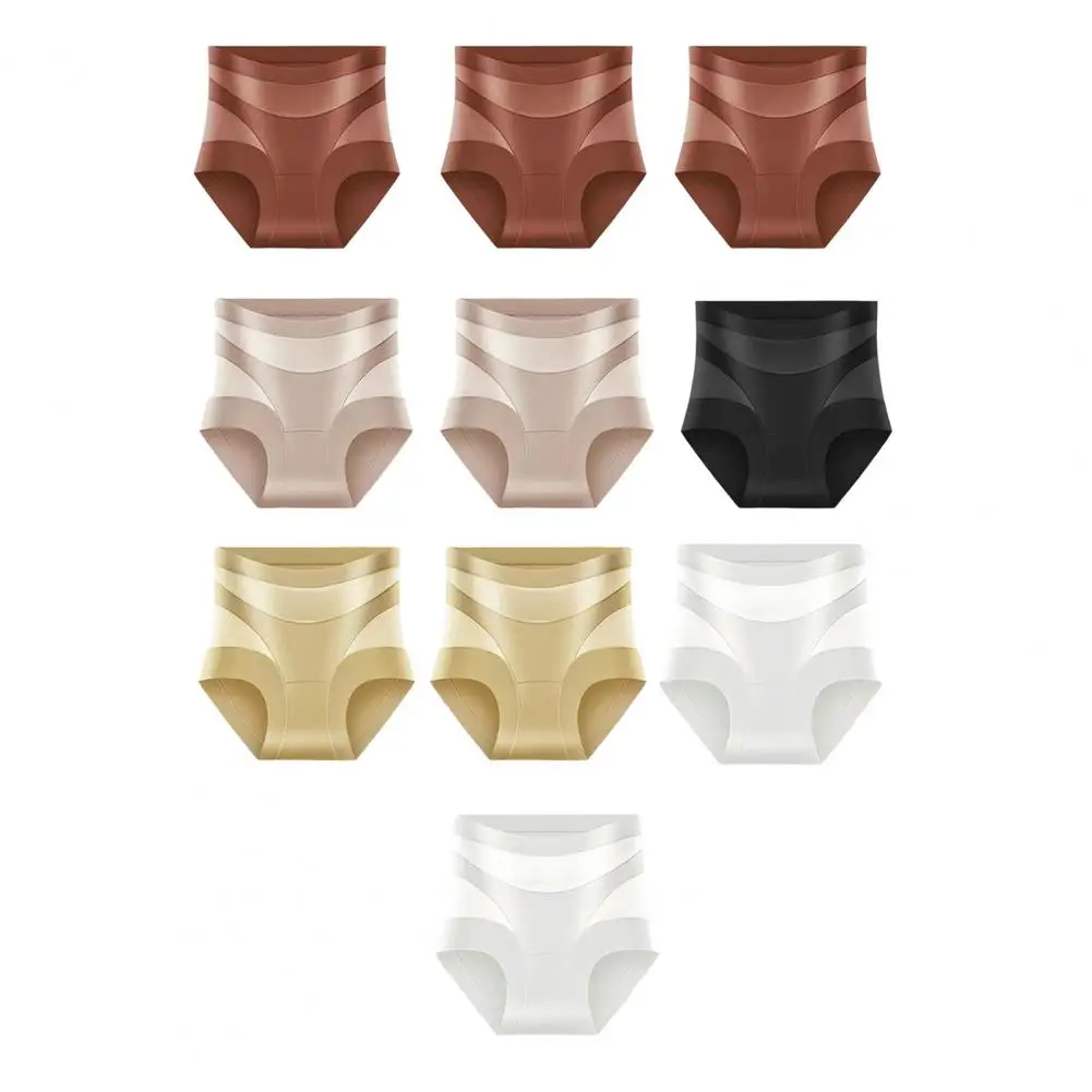 Women 10-Piece High-Waisted Shapewear, Seamless Tummy Control Butt Lifting Full Coverage Body Shaper Underwear Briefs