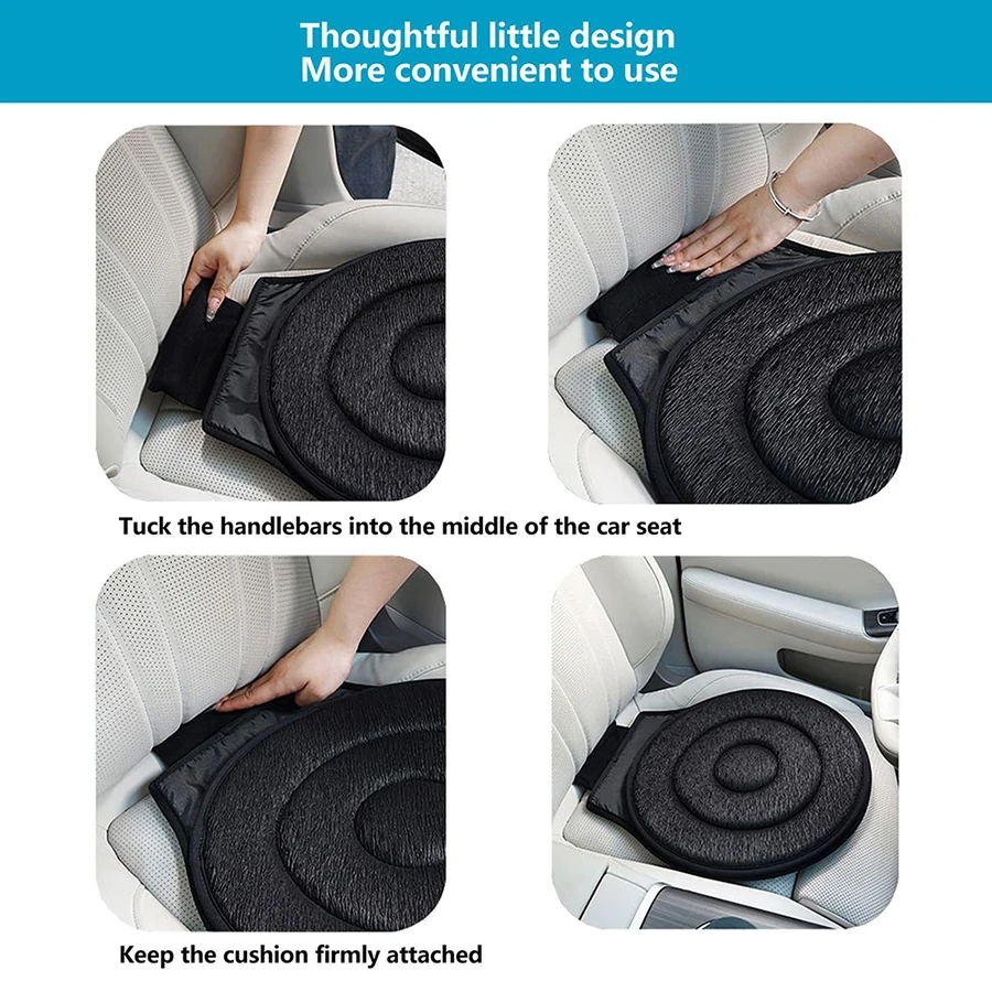 Cojín giratorio 360° para asiento de coche, base móvil para mayores