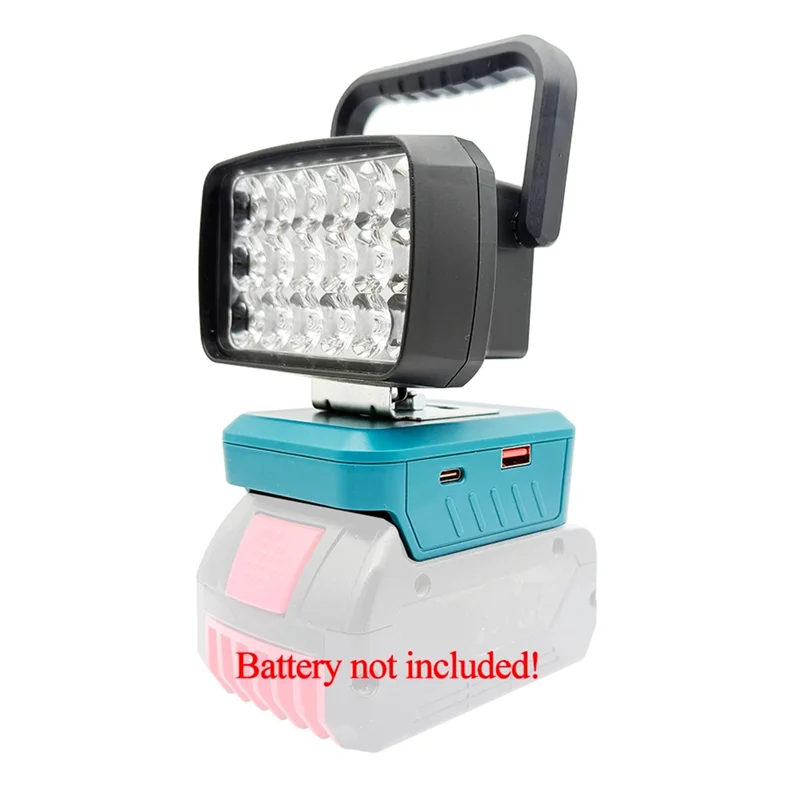 A74E-LED ไฟทำงานมือถือโคมไฟแบบพกพาโคมไฟไฟฉายสปอตไลท์ไฟฉายสำหรับ 18V Li-แบตเตอรี่ BAT618 18 ลูกปัด