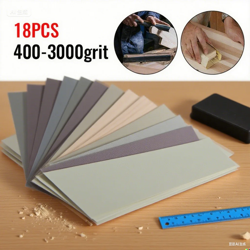 

18 шт./компл. наждачная бумага 400,600,800,1000,1200,1500,2000,2500,3000 наждачная бумага с зернистостью, влажная/сухая шлифовальная бумага, абразивные инструменты для полировки