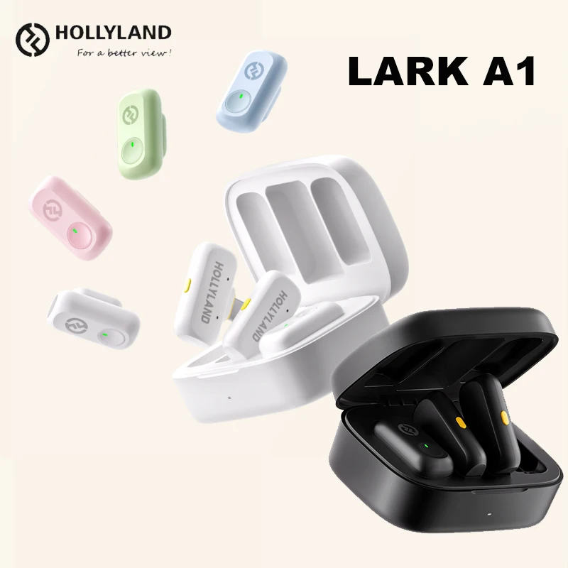 Hollyland LARK A1 Wireless Lavalier Microphone for iPhone Android Noise Cancellation Micphone for Tiktok Youtube Vlogging