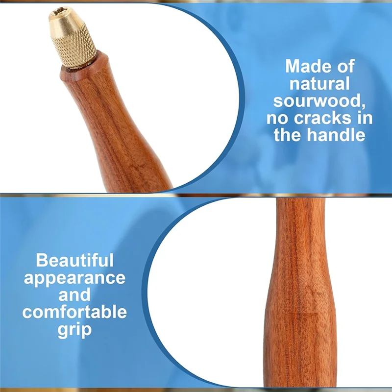 

A78U-10 Pcs Needle File Set, Wooden Handles With Brass Collet Chuck, Balance Shock Absorbing Wood Handle File