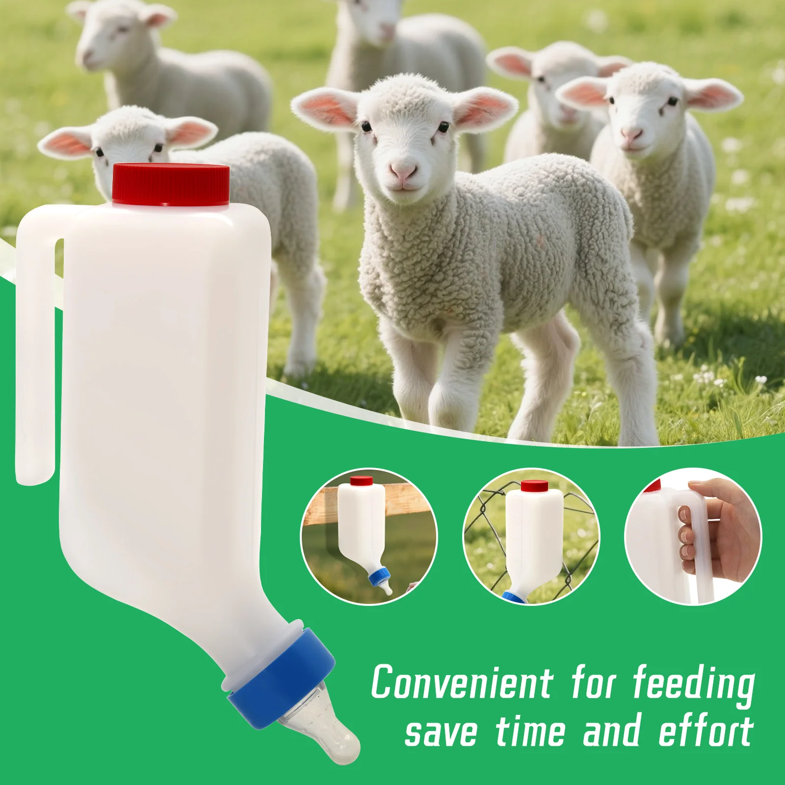 معلقة حلب الضأن تغذية 500 مللي/800 مللي سعة زجاجة الحليب مع الحلمة مصاصة لخنزير صغير الأغنام الماعز مزرعة الحيوانات شارب