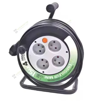 Retractable Power Cords Plug Cord 100 Ft Reel Electric Extension with Multiple Outlet