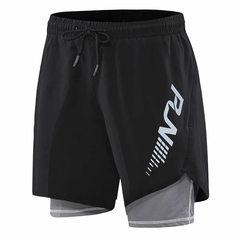 New Running Shorts Men 2 in 1 Jogging Gym Shorts Male Double-deck Quick Dry Workout Gym Sport Basketball Football Training Short