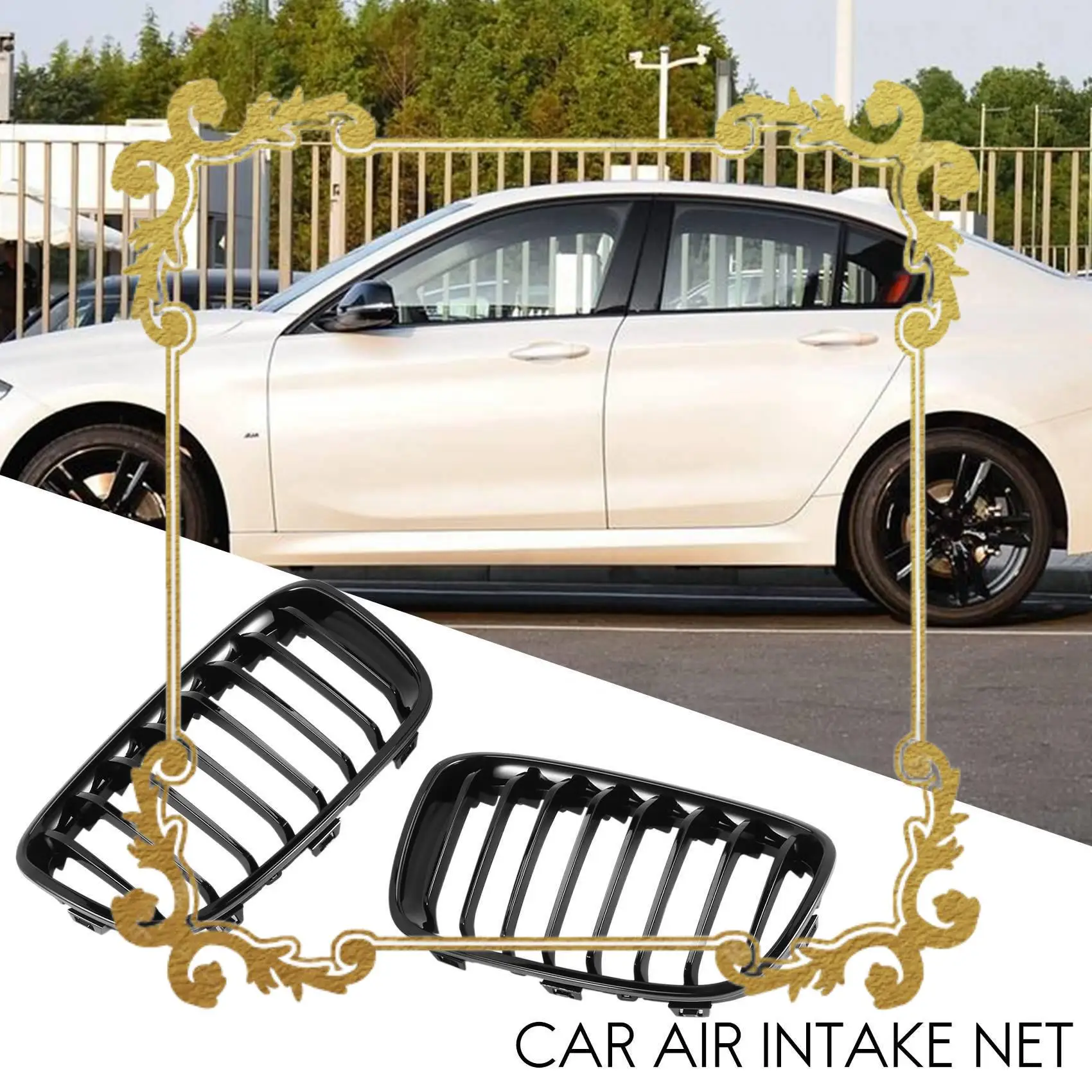 

Bright Black Front Kidney Grill Grille For Bmw F20 F21 1 Series 2011-2014