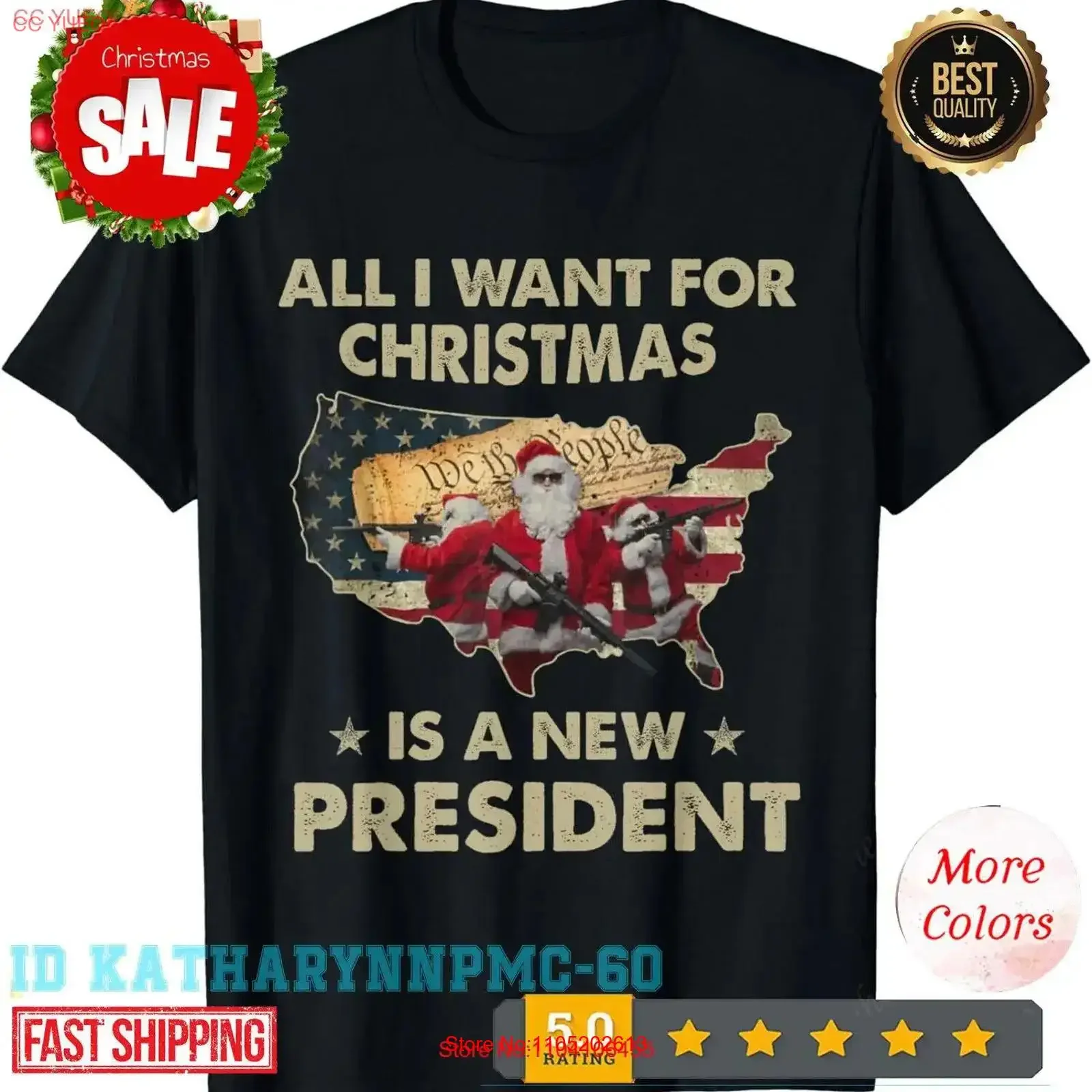 كل ما أريده لعيد الميلاد هو تي شيرت رئيسي جديد برسومات مغسولة عتيقة ومتعددة الاستخدامات للجنسين وممتد ومريح وناعم #1