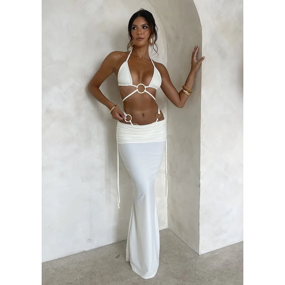 

Сексуальный комплект бикини из 3 предметов с длинной юбкой, женский купальник 2024, пляжная одежда, сексуальные бикини, бикини для женщин.