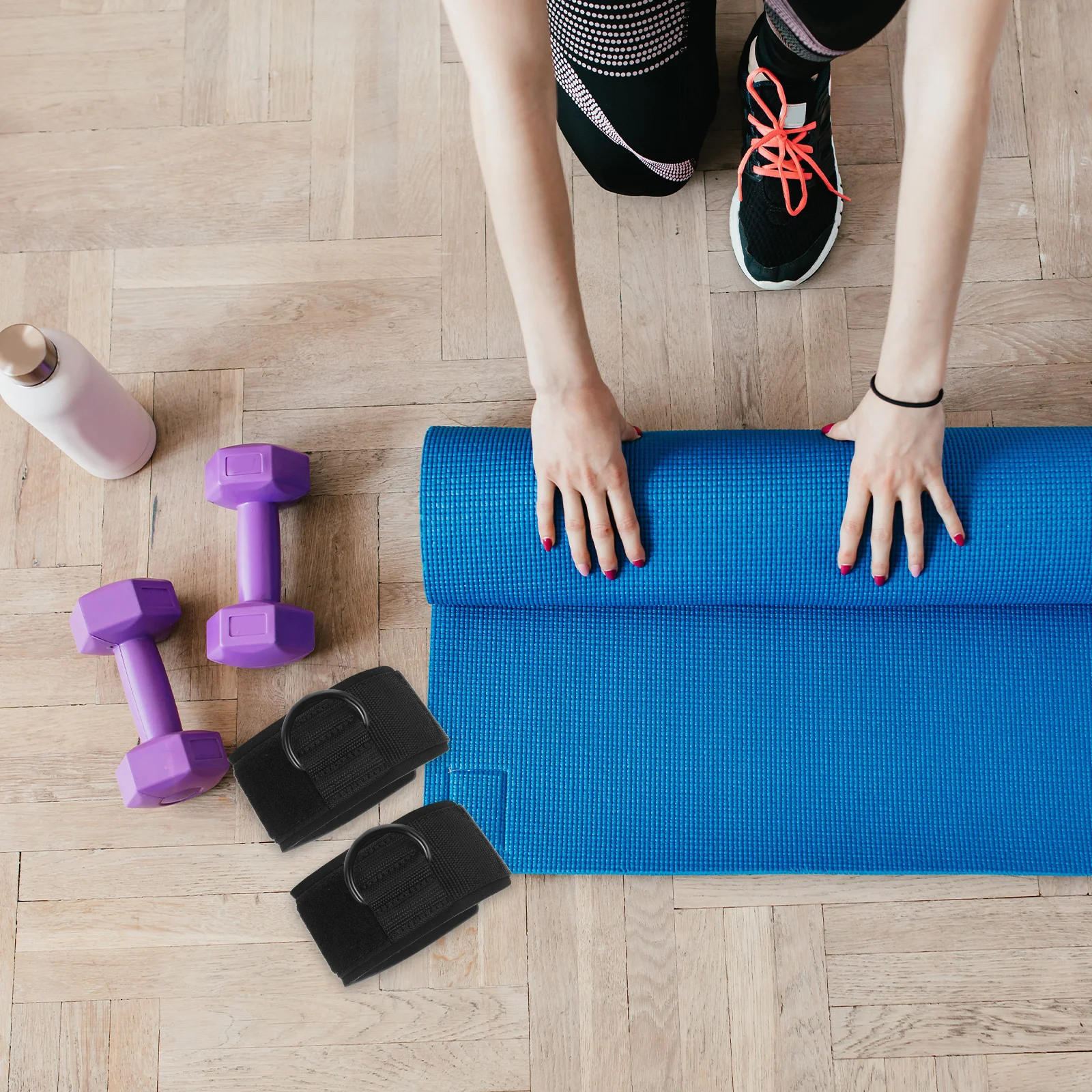 2 قطعة أحزمة الكاحل مقاومة للاهتراء العملي المضادة للارتداء الكاحل التفاف الأشرطة لصالة الألعاب الرياضية كابل مرفق ممارسة الرياضة #4