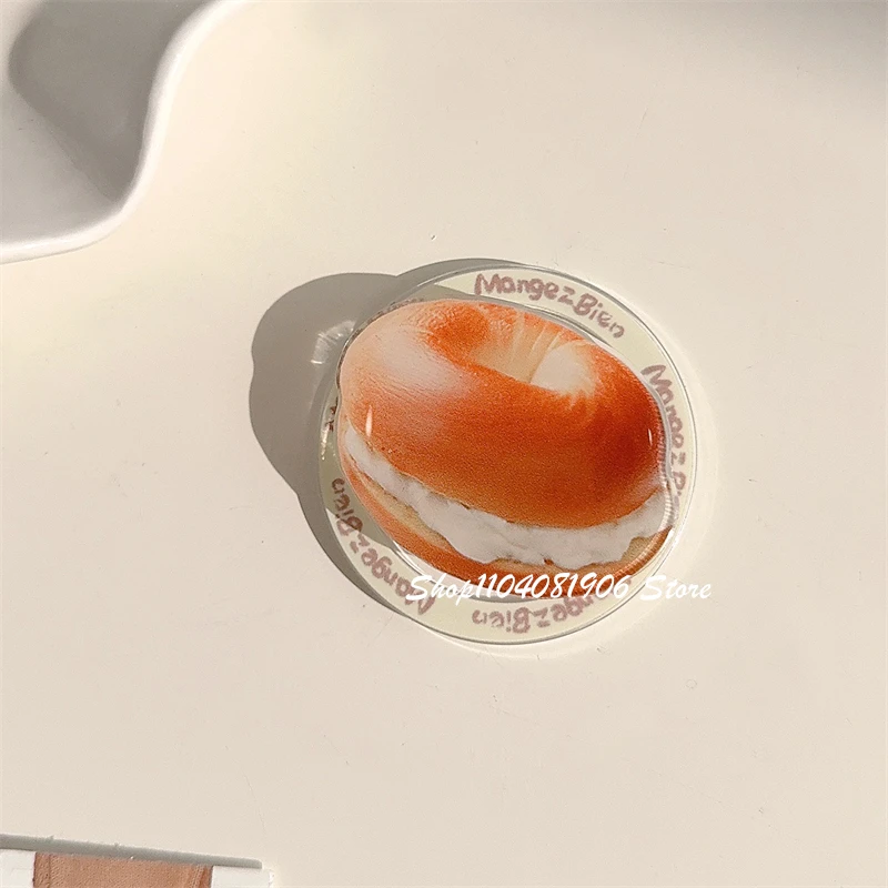 

Корейский милый мультяшный кремовый бублик, магнитный держатель для телефона Griptok Grip Tok, подставка для iPhone, аксессуары Magsafe, Smart Tok