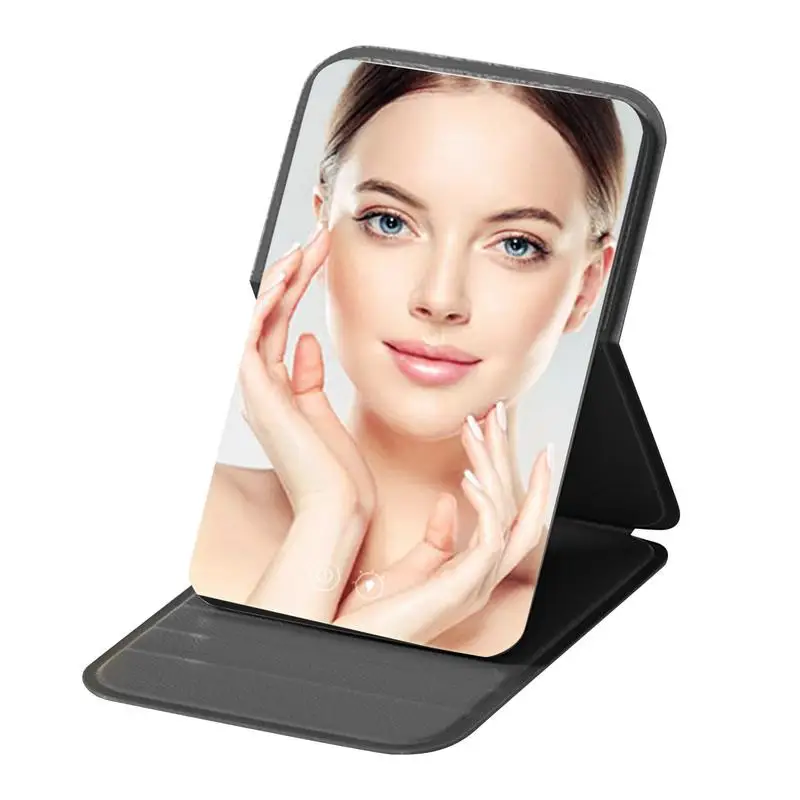 Specchio pieghevole da viaggio Specchio per trucco pieghevole ad alta definizione senza cornice Specchio cosmetico multifunzionale portatile con