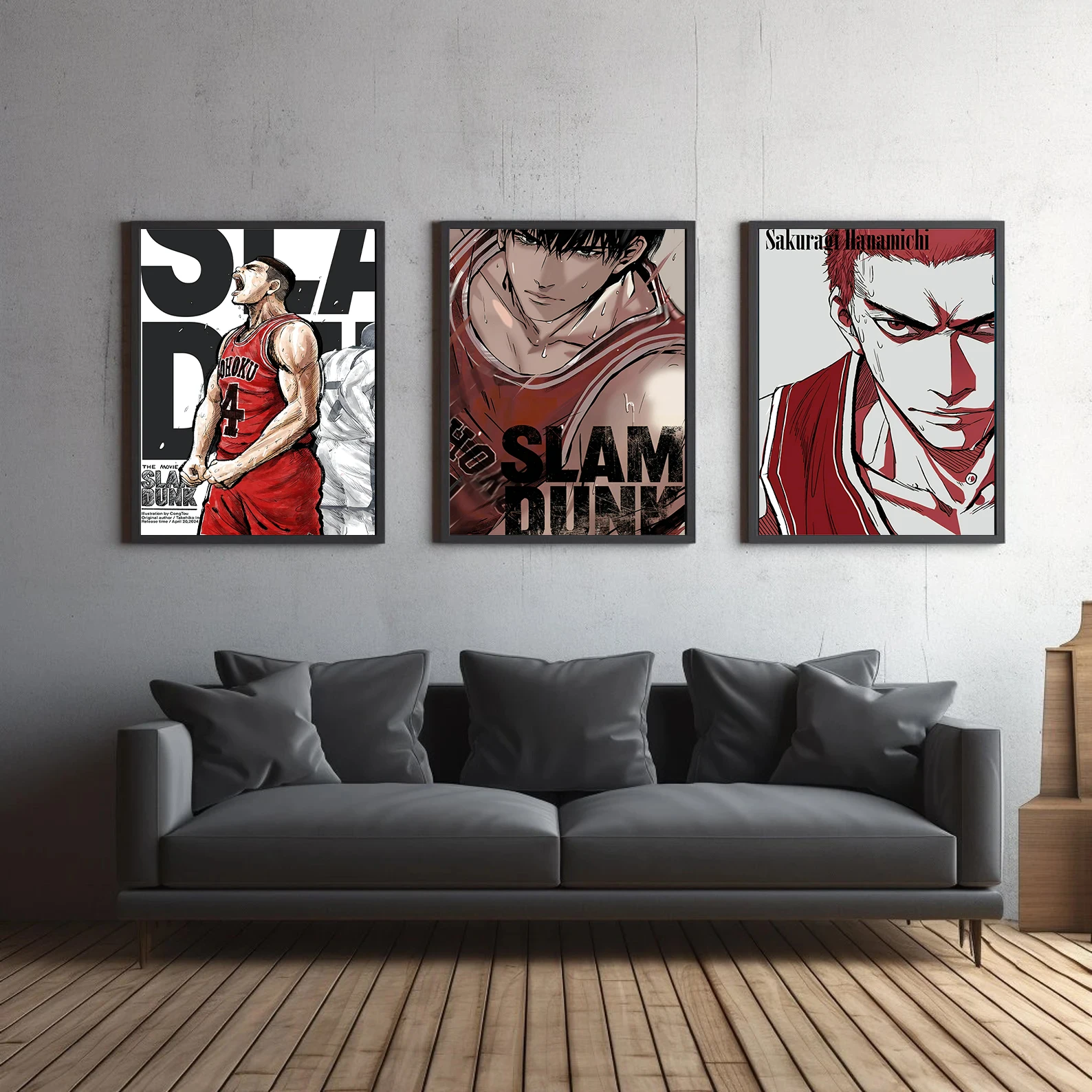 Japanese Anime Slam Dunk Self-adhesive Poster Home Decoration Painting Basketball Wallpaper Figures Wall Rukawa Kaede Cartoons