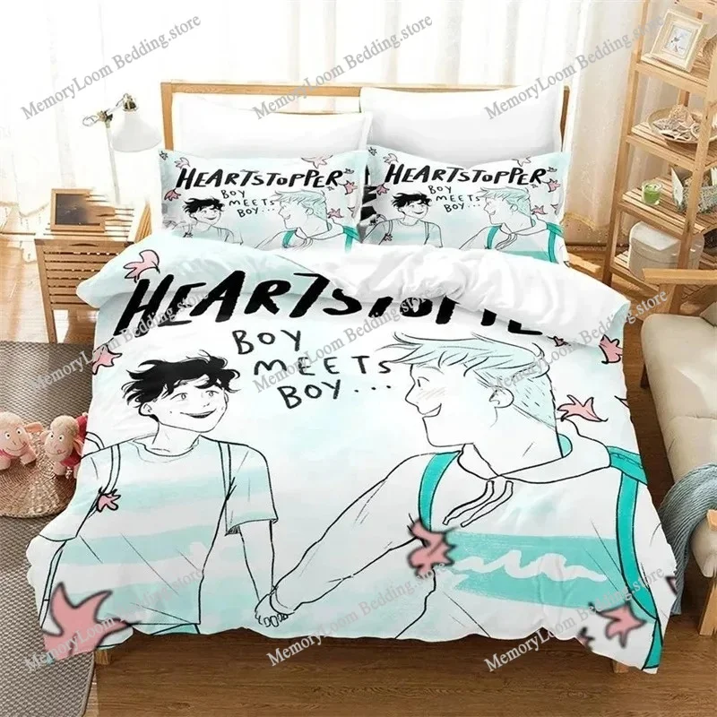 

3D Printed Heartstopper Bedding Set Duvet Cover Bedroom Comforter Covers Single Twin King ​Size Quilt Cover Home Textile