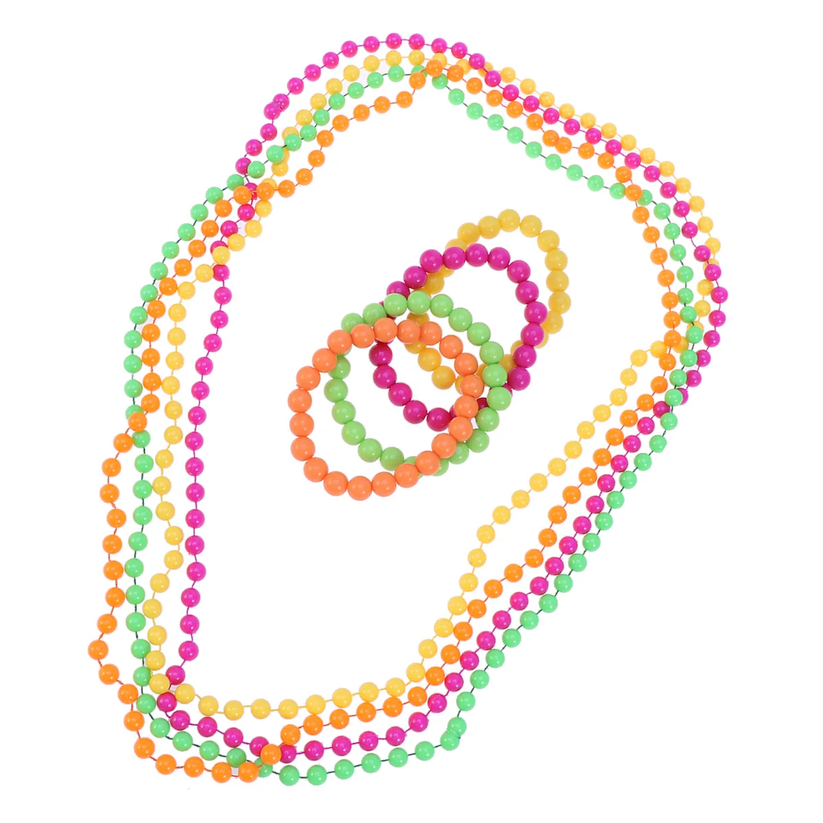 

16 Pcs Plastic Beaded Necklace Bracelet Set Necklaces Party Modern Neon Bracelets