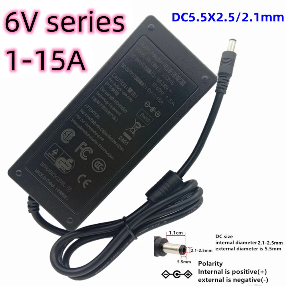 6V 6v 1A 2A 3a 4A 5A 5.5A 6A 10A 15A Switch Power Supply  AC 110V-220V to DC Lighting Transformer Electronic Adapter Converter