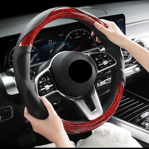 Imagen 2 del producto Cubierta para volante de coche, protector de cuero Artificial antideslizante para 38, 40 y 42 CM