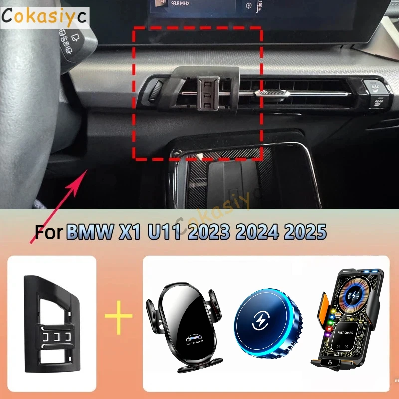Car Phone Holder For BMW X1 U11 2023 2024 2025 Magnetic Wireless Charging Dedicated Auto Sensing Car phone mount Accessories