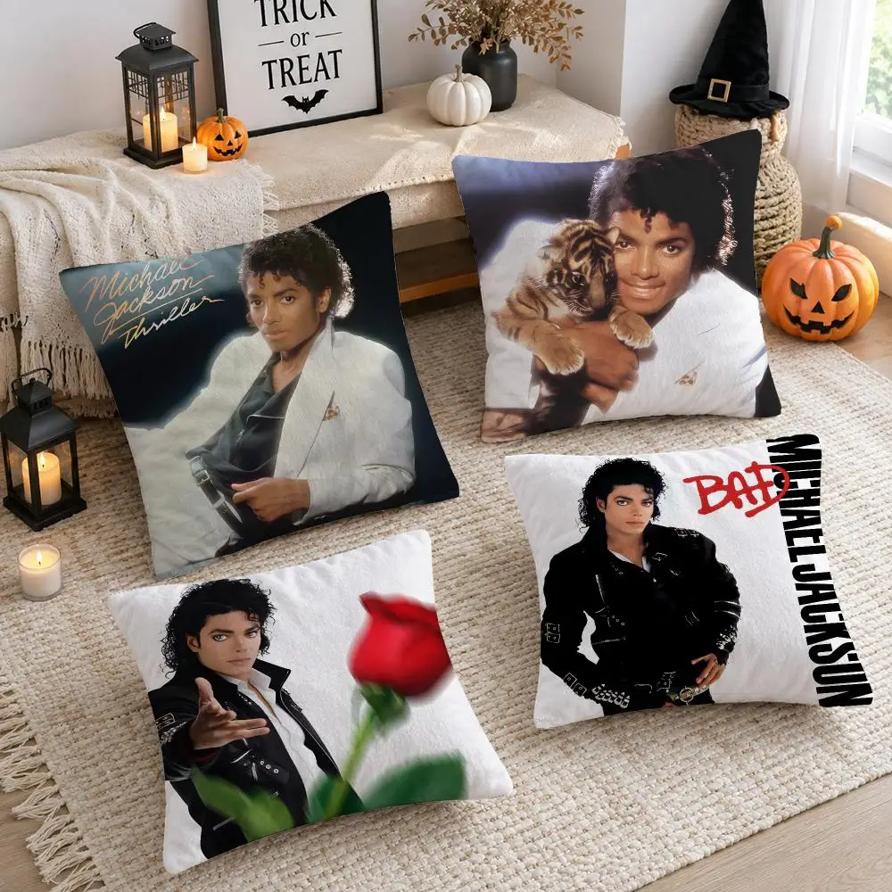 Classic Singer M-Michael J-Jackson Cushion Cover Plush Decorative Pillow Case With Hidden Zipper Cutecore Room Decor For Home