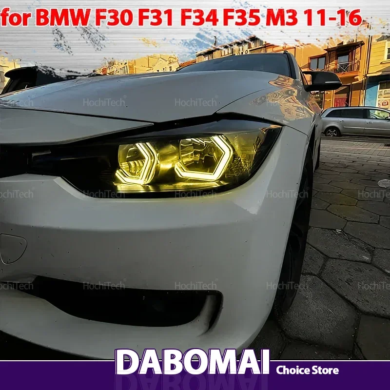 

For BMW 3 Series F30 F31 F34 F35 M3 2011-2016 M4 Style LED Angel Eyes Bulb Ring Lemon Yellow Lamp DRL Styling Light