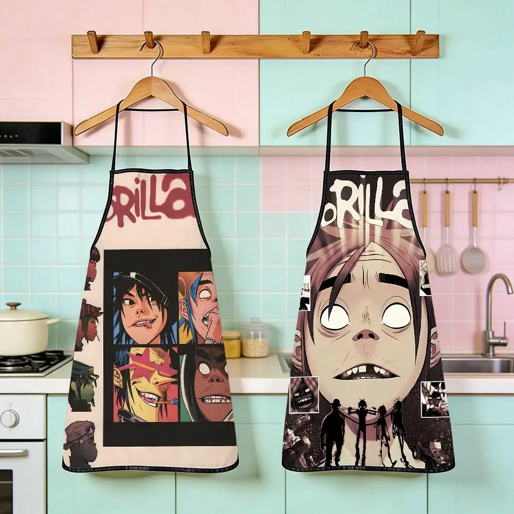 

Музыкальные принты G-Gorillaz: Новый фартук из нетканого материала для декора, маслоотталкивающий, рождественский подарок для Деда Мороза