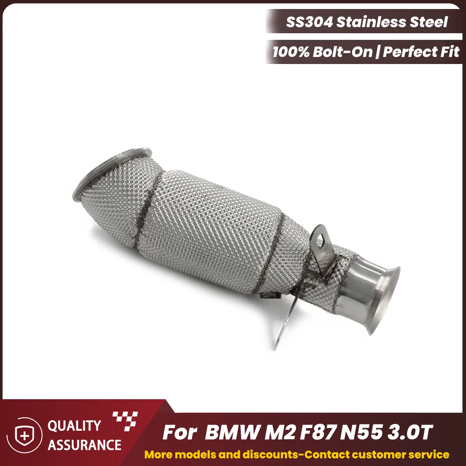 

ECCF Sports Downpipe With Heat Shield For BMW M2 F87 N55 3.0T Aggressive Exhaust Sound High Flow Performance Upgrade