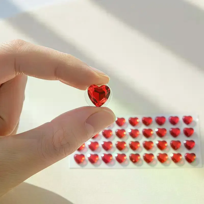 3D Heart Diamond Sticker: Crystal DIY Handmade Desktop Phone Case Camera Kawaii Cup Laptop Decor