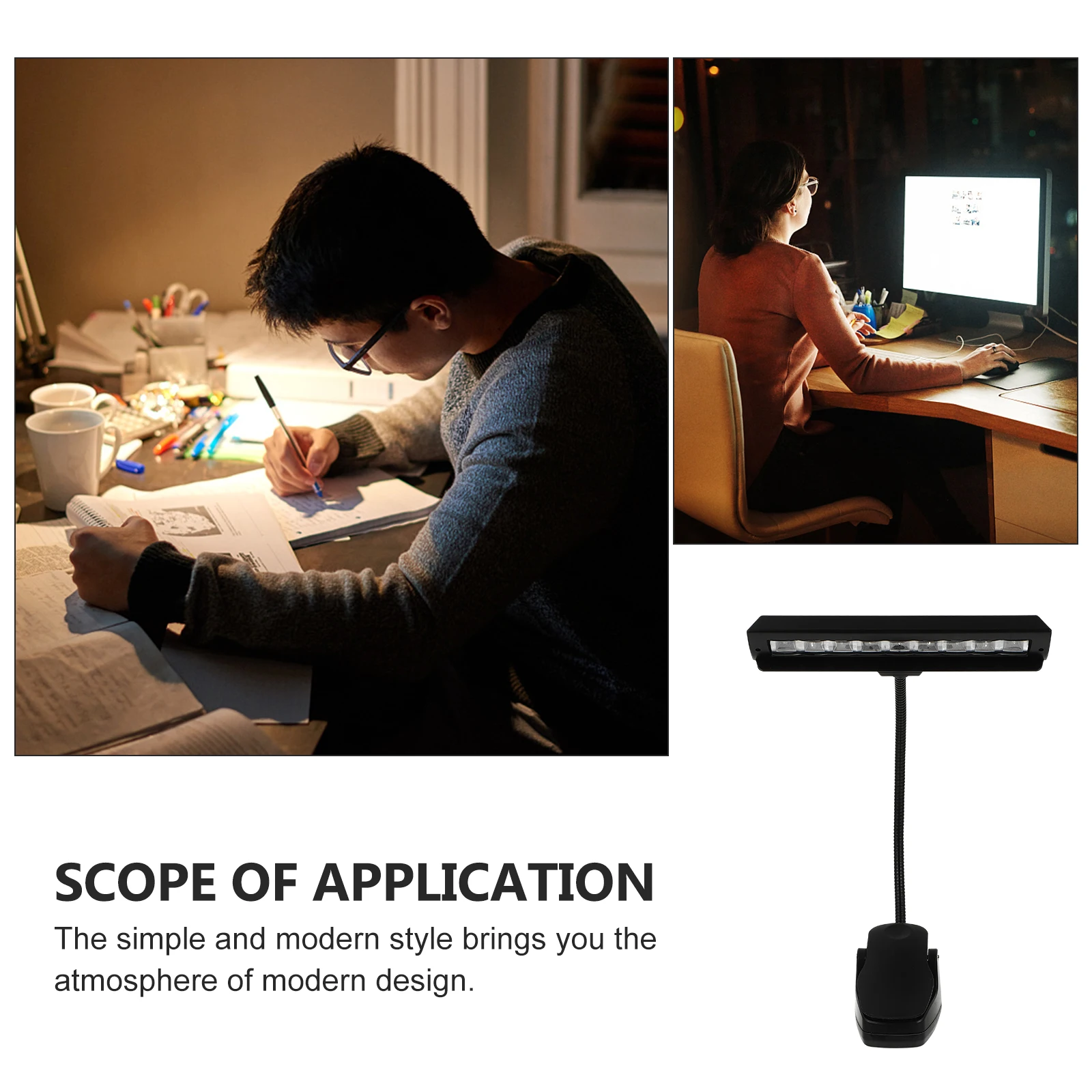 

LED Eye Protection Reading Durable ABS Metal Soft Tube Clip Type Desk Light Warm Studying Night Lamp Small Night Light Modern