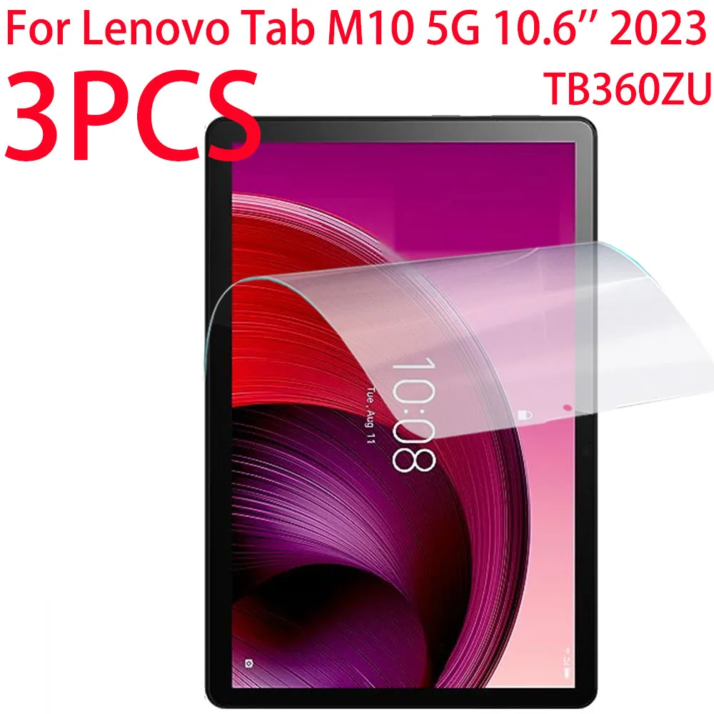 3 Packs PET Soft Film Screen Protector For Lenovo Tab M10 5G 10.6 inch 2023 Tablet Protective Film For M10 5G 10.6 TB360ZU