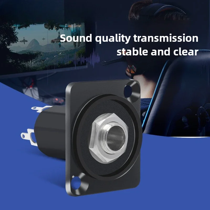 6.5 Three core connection microphone welding female socket module Stereo 6.35D module terminal