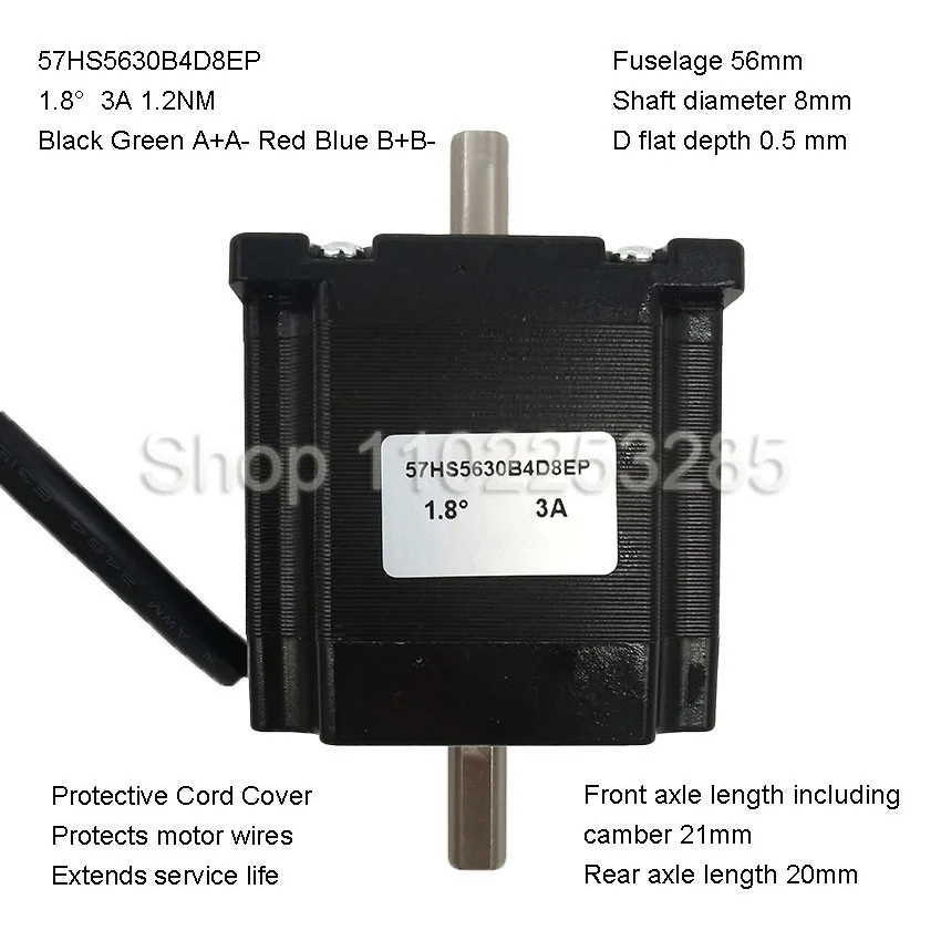 Dual Shaft CNC Stepper motor 57x56 57 stepper motor D=8mm 3A 1.2N.m double shaft stepping motor