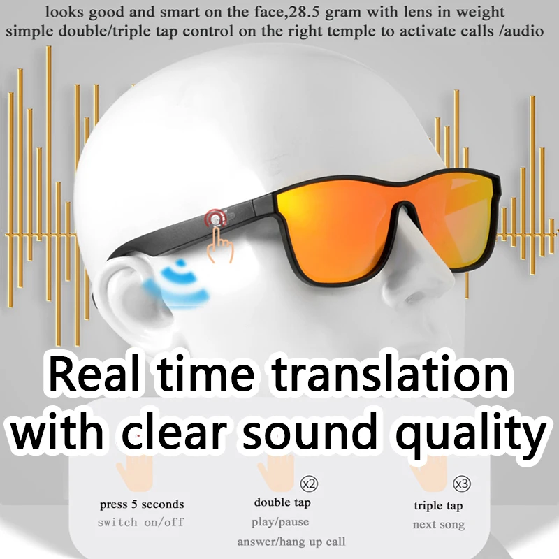 

Ai Smart Voice Translation Glasses,Support Multi-Language On/Offline Real-Time Translator Simultaneous Interpretation Sunglasses